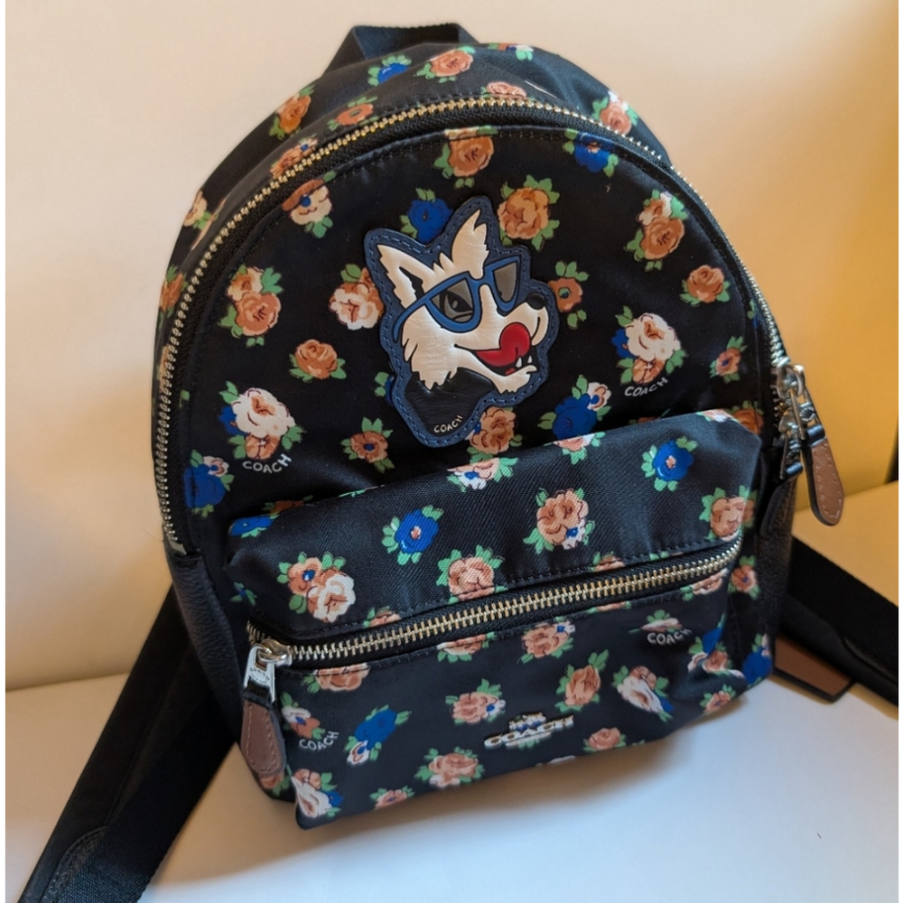 Coach F57636 Mini Charlie Nylon Backpack in EUC